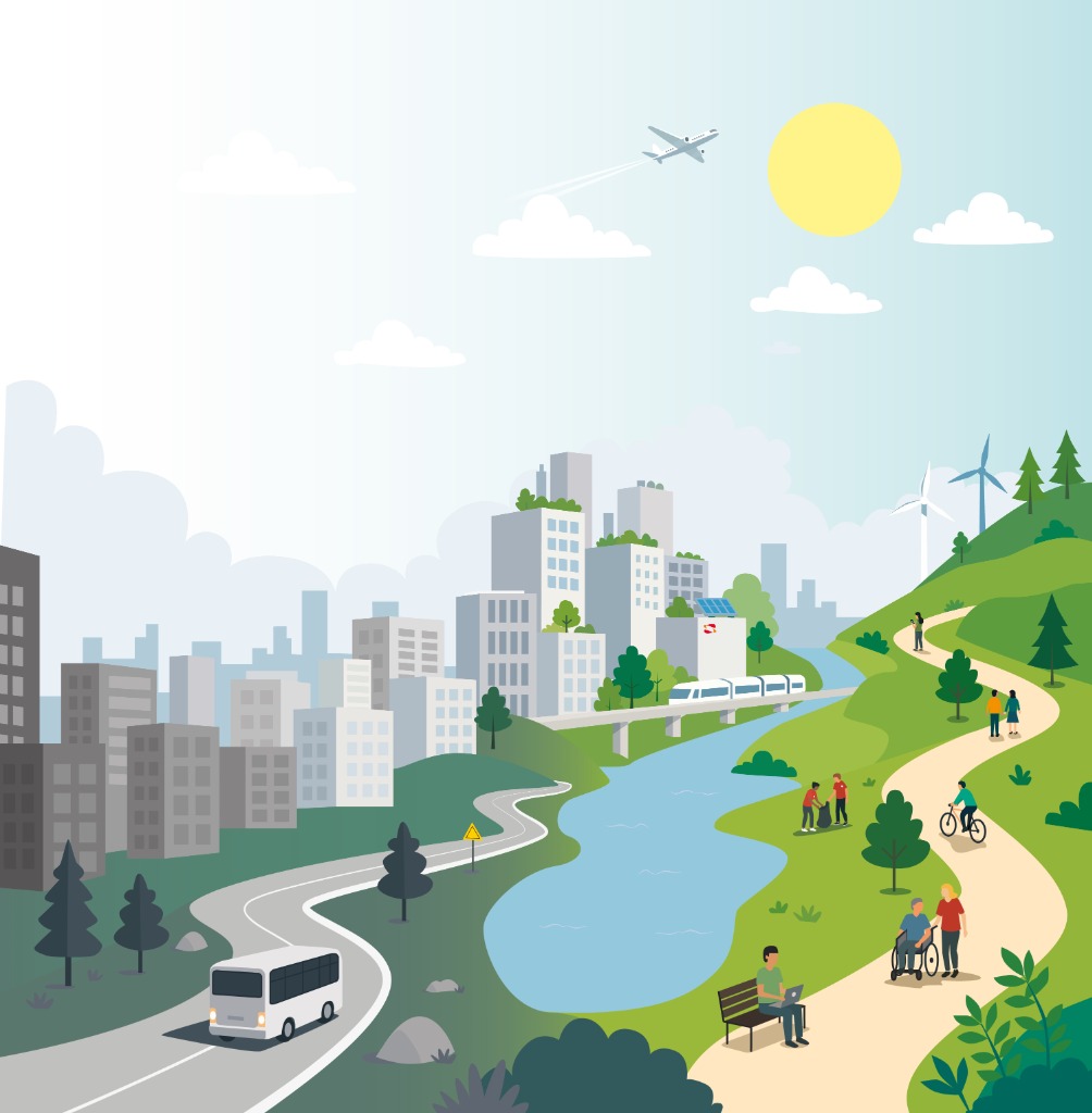 Ruta al Futuro Sostenible Ilustración